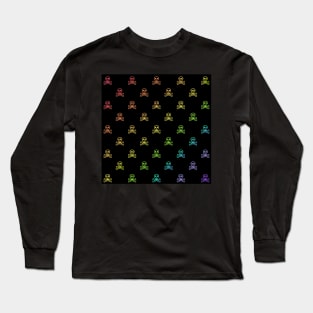 Skulls and Crossbones RAINBOW COLORED Long Sleeve T-Shirt